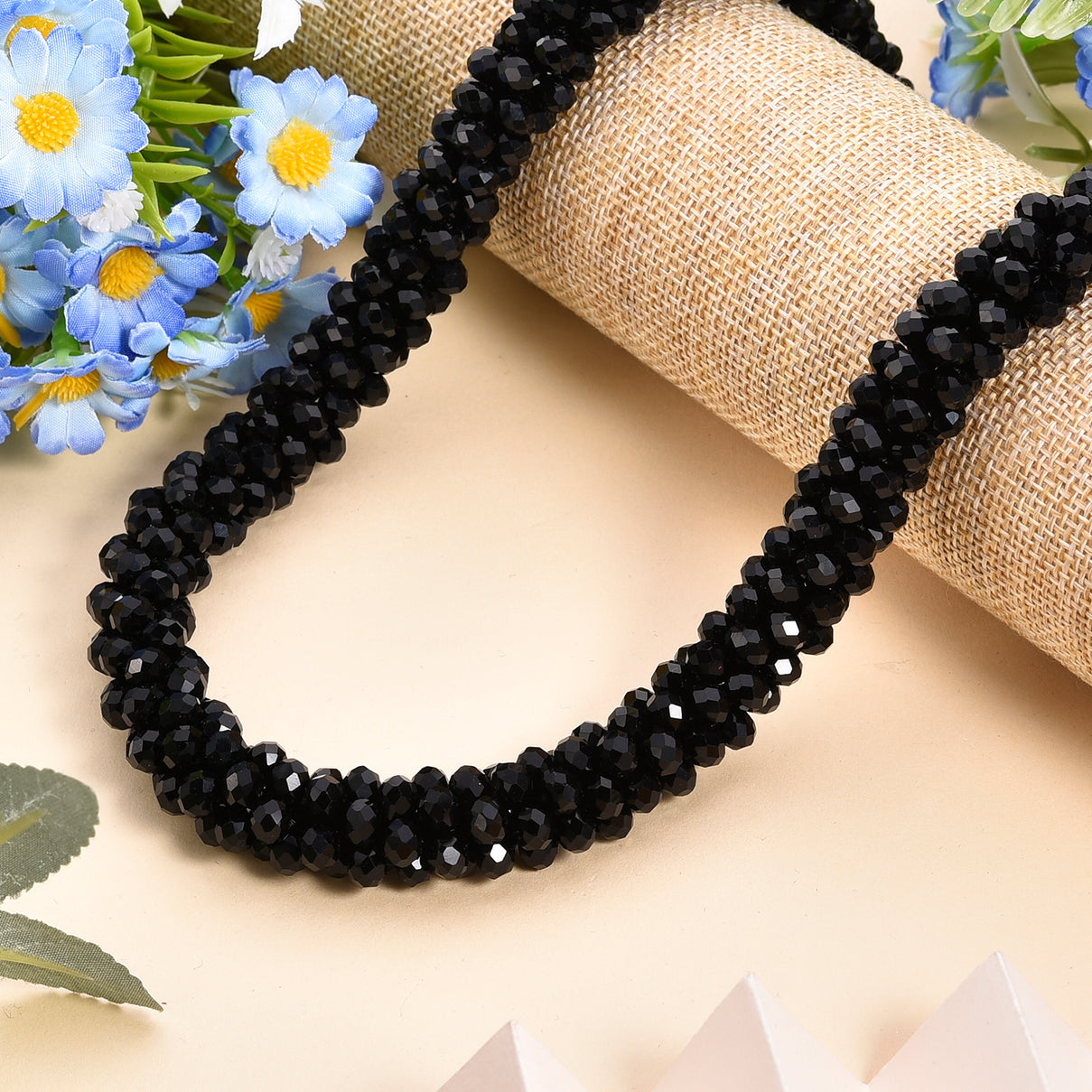 Black Crystal Necklace (Size - 20) with Magnetic Clasp 8334814 1