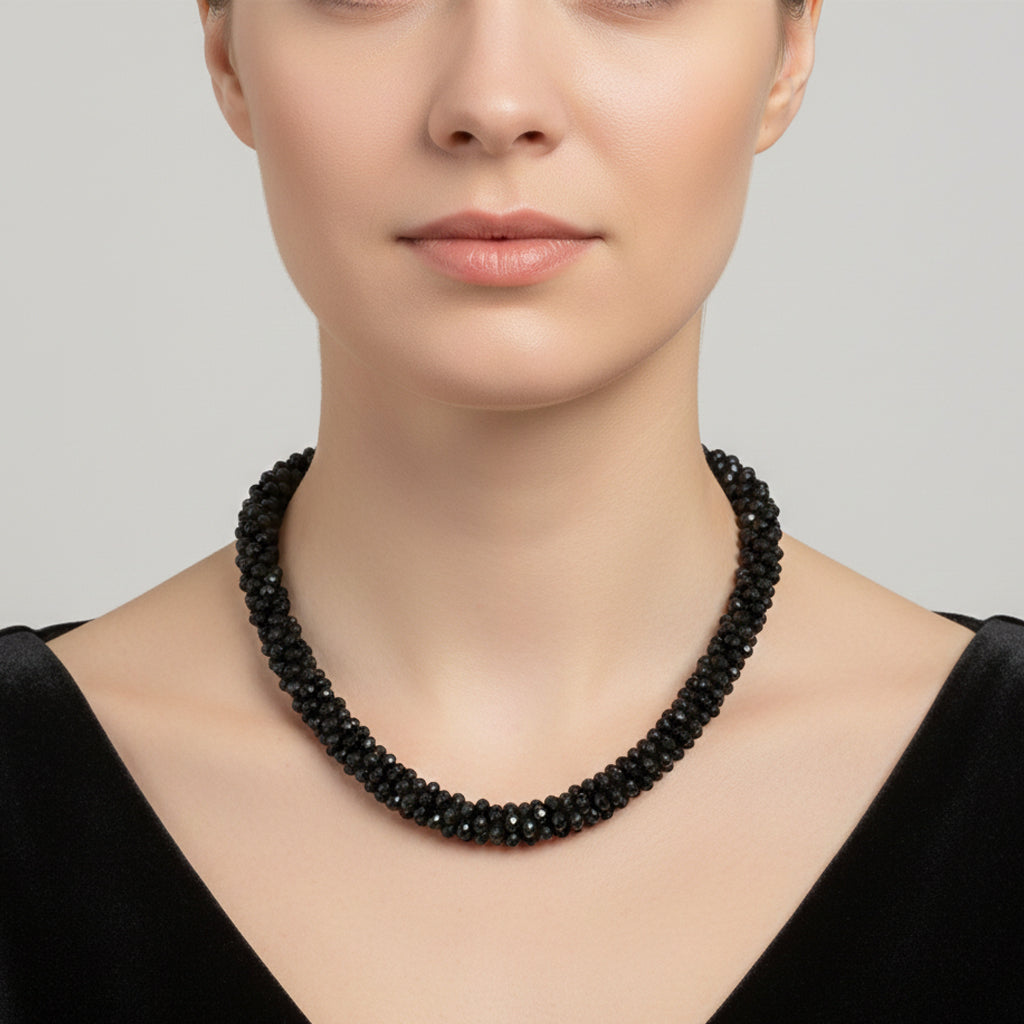 Black Crystal Necklace (Size - 20) with Magnetic Clasp 8334814 2