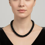Black Crystal Necklace (Size - 20) with Magnetic Clasp_8334814_2