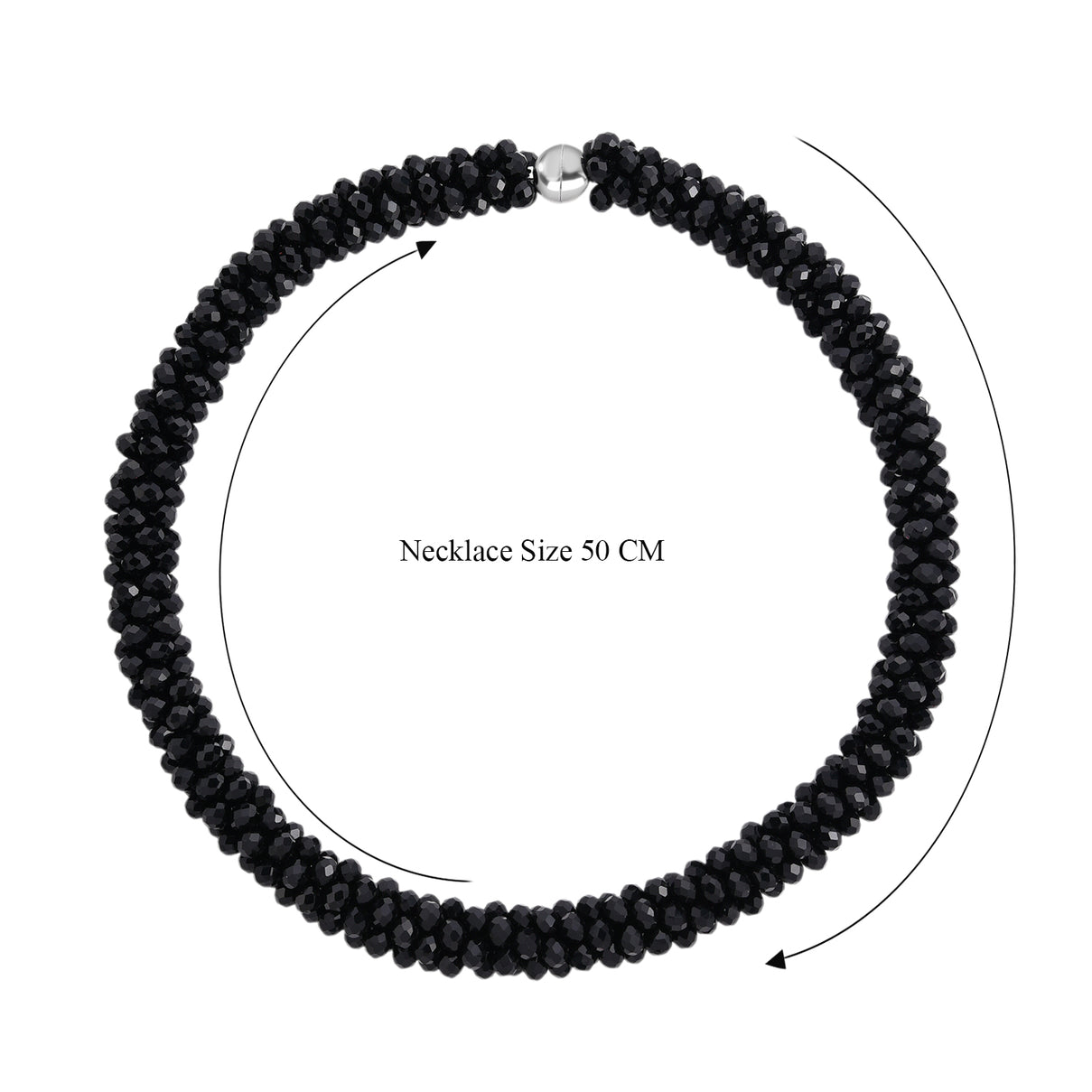 Black Crystal Necklace (Size - 20) with Magnetic Clasp 8334814 5