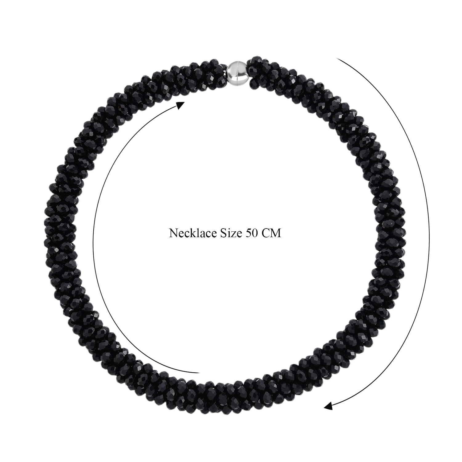 Black Crystal Necklace (Size - 20) with Magnetic Clasp 8334814 5