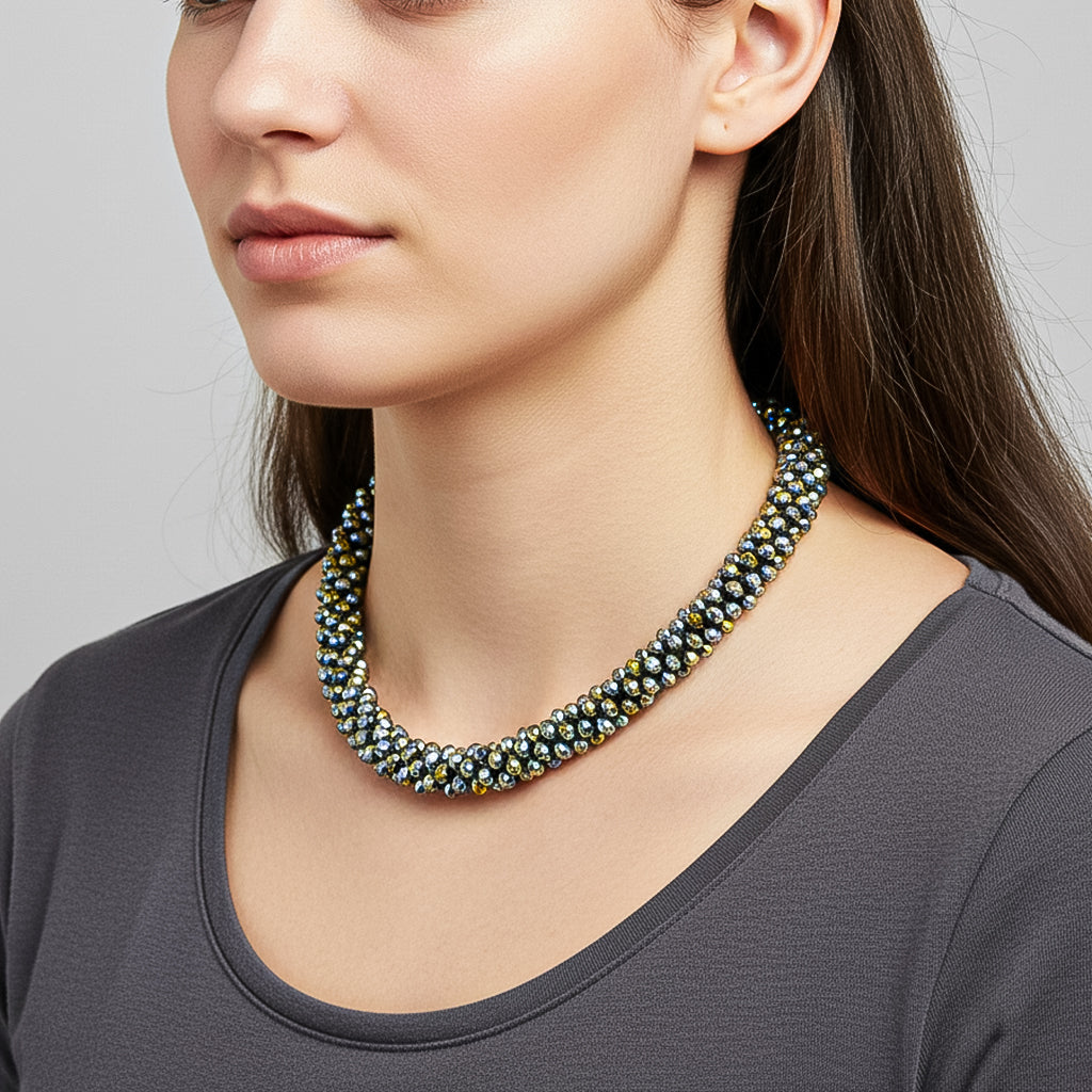 Designer Inspired-Magic Colour Crystal Necklace (Size - 20) with Magnetic Clasp_8334815_2