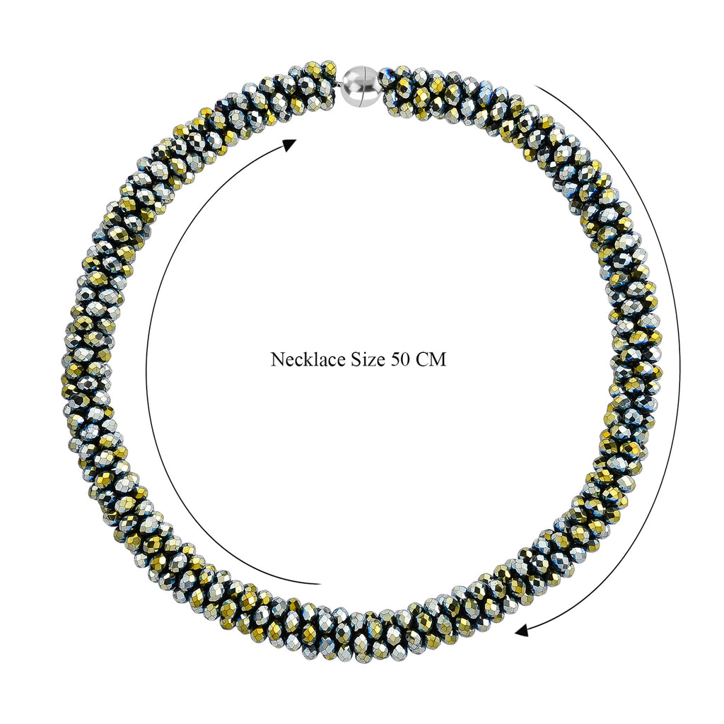 Designer Inspired-Magic Colour Crystal Necklace (Size - 20) with Magnetic Clasp_8334815_5
