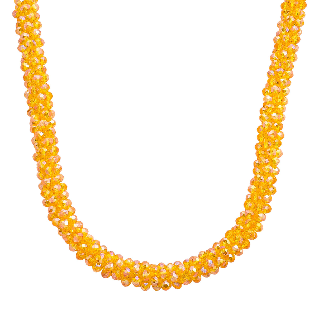 Designer Inspired-Yellow Crystal Necklace (Size - 20) with Magnetic Clasp 8334816 0
