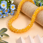 Designer Inspired-Yellow Crystal Necklace (Size - 20) with Magnetic Clasp_8334816_1