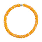Designer Inspired-Yellow Crystal Necklace (Size - 20) with Magnetic Clasp_8334816_3