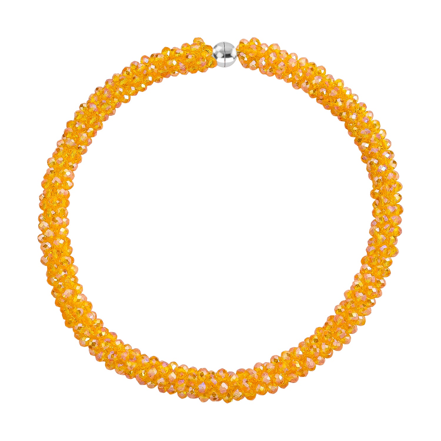 Designer Inspired-Yellow Crystal Necklace (Size - 20) with Magnetic Clasp 8334816 3