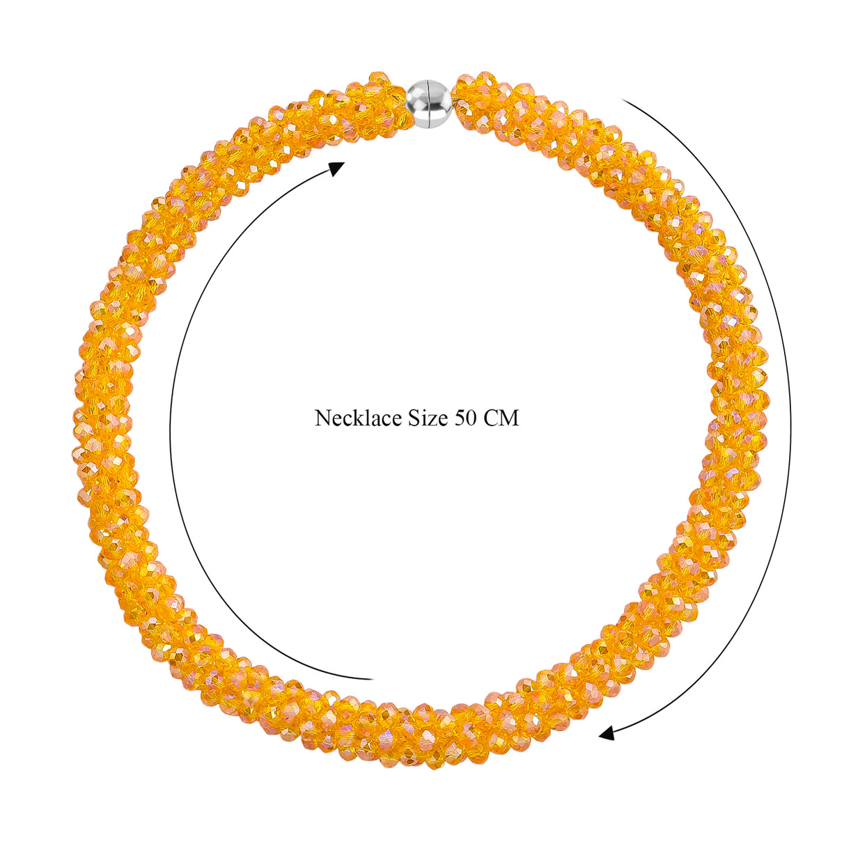 Designer Inspired-Yellow Crystal Necklace (Size - 20) with Magnetic Clasp 8334816 5
