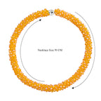 Designer Inspired-Yellow Crystal Necklace (Size - 20) with Magnetic Clasp_8334816_5
