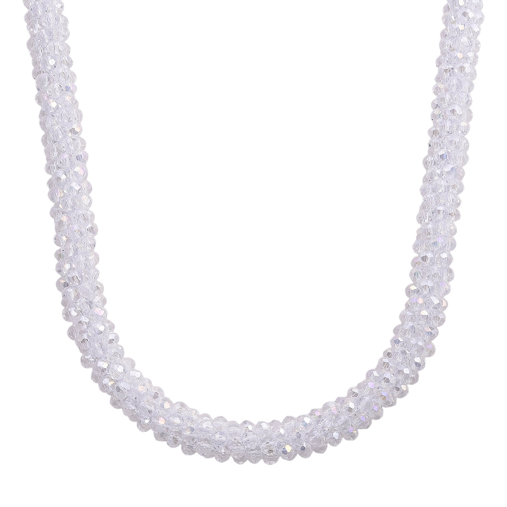 Designer Inspired-White Mystic Crystal Necklace (Size - 20) with Magnetic Clasp_8334817