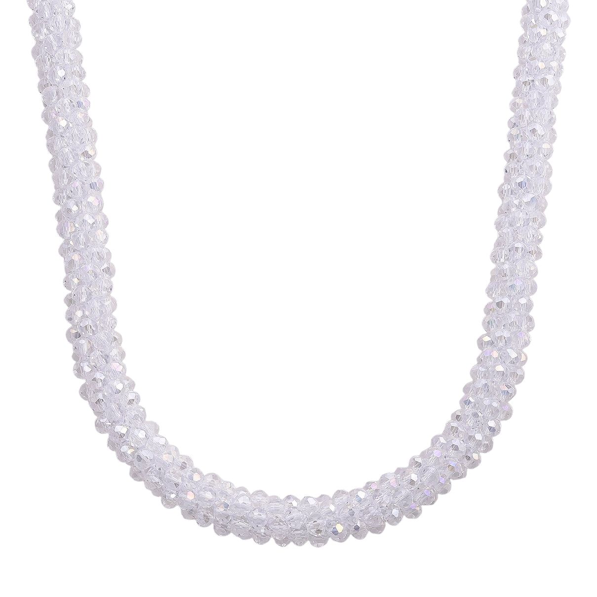 Designer Inspired-White Mystic Crystal Necklace (Size - 20) with Magnetic Clasp 8334817 0