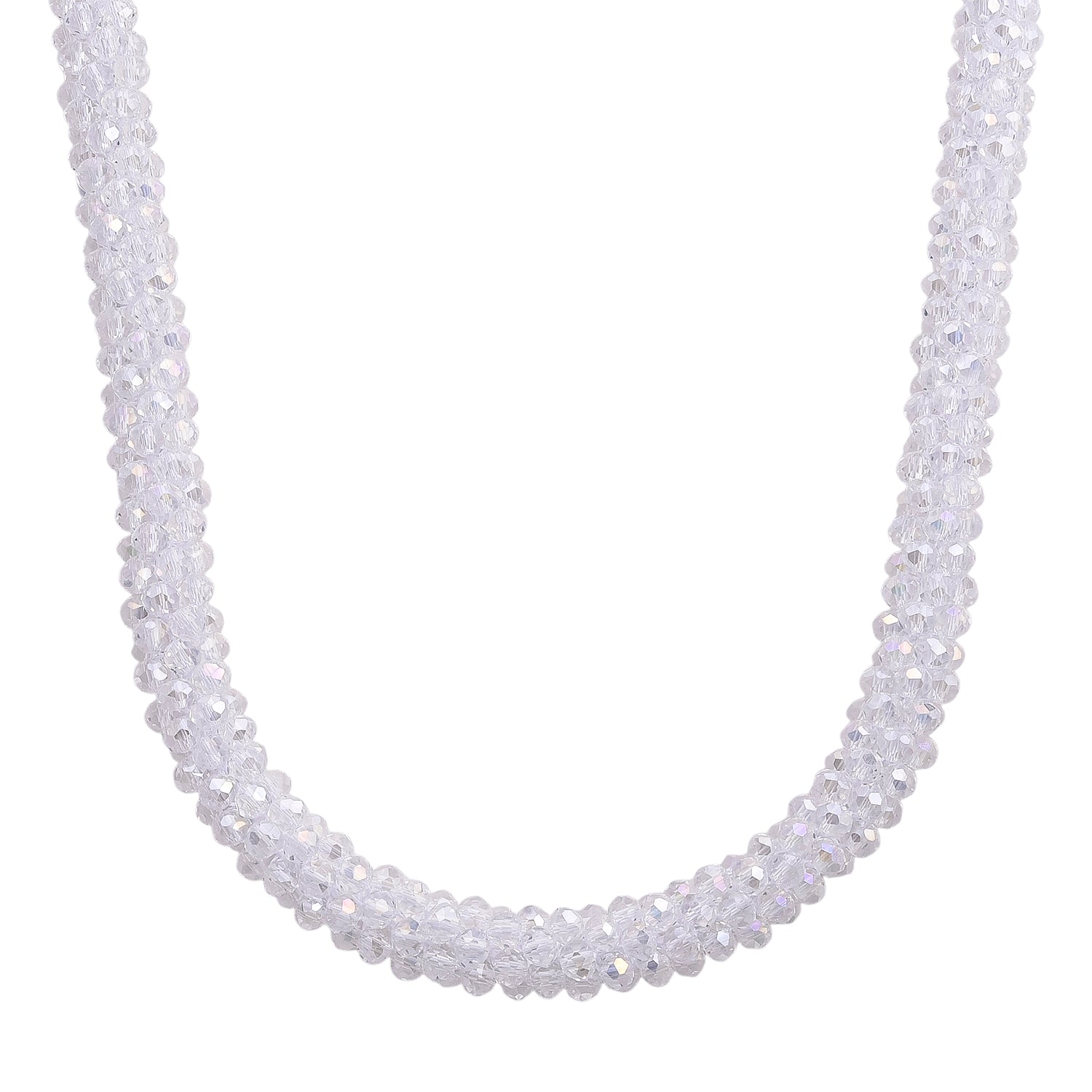 Designer Inspired-White Mystic Crystal Necklace (Size - 20) with Magnetic Clasp 8334817 0
