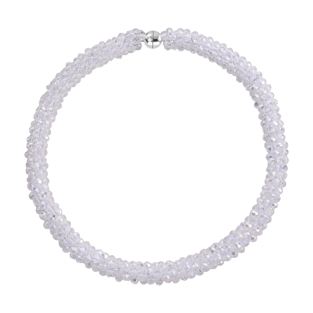 Designer Inspired-White Mystic Crystal Necklace (Size - 20) with Magnetic Clasp_8334817_3