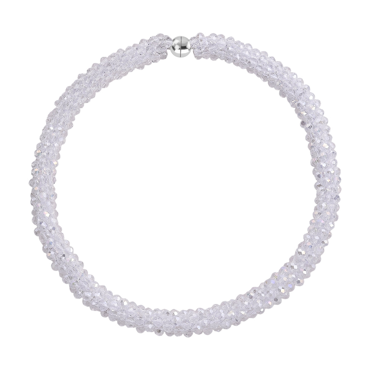 Designer Inspired-White Mystic Crystal Necklace (Size - 20) with Magnetic Clasp 8334817 3