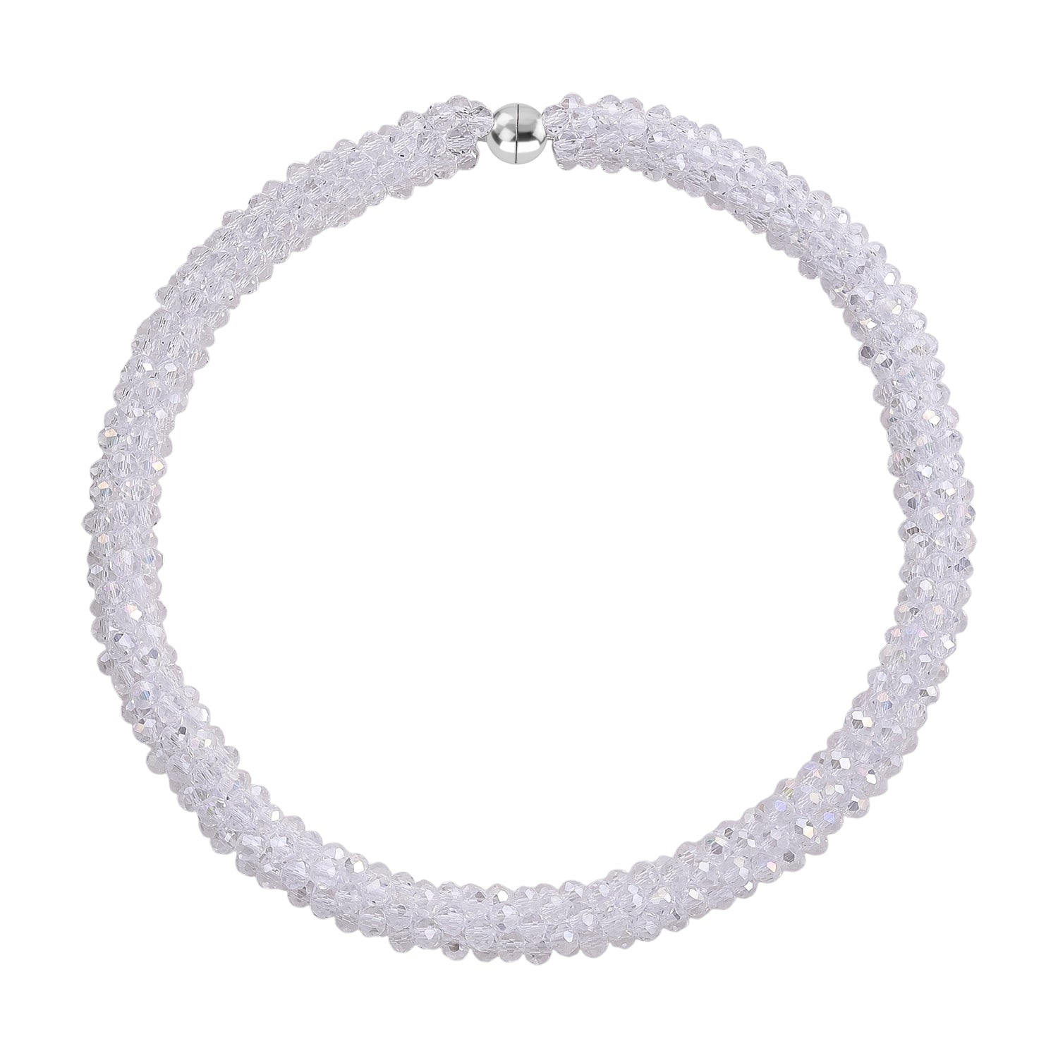 Designer Inspired-White Mystic Crystal Necklace (Size - 20) with Magnetic Clasp 8334817 3