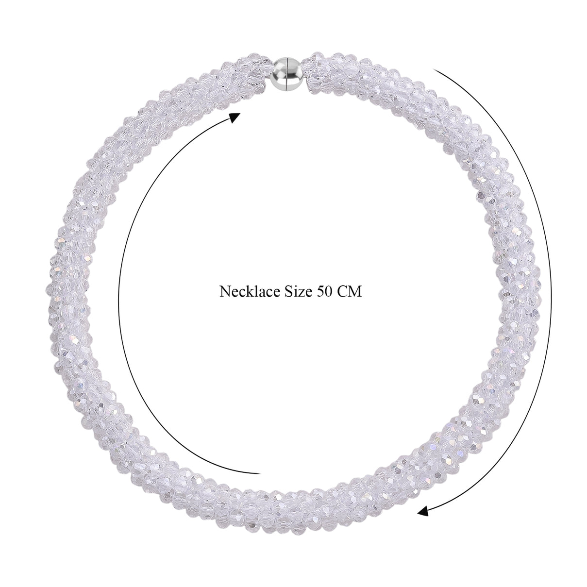 Designer Inspired-White Mystic Crystal Necklace (Size - 20) with Magnetic Clasp 8334817 5