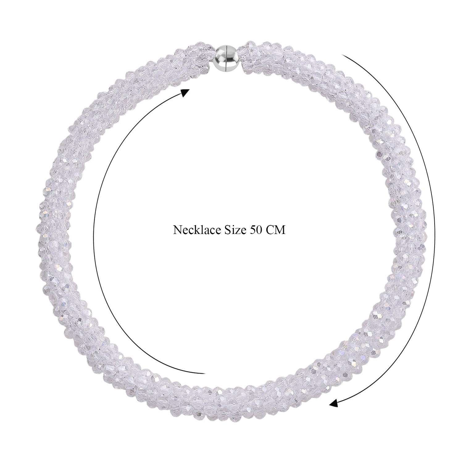 Designer Inspired-White Mystic Crystal Necklace (Size - 20) with Magnetic Clasp 8334817 5