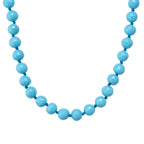 Sleeping Beauty Turquoise Colour Faceted Shell Pearl Necklace (Size 18 + 2 Ext) 200.00 Ct._8335716