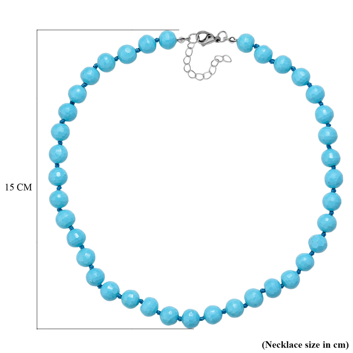 Sleeping Beauty Turquoise Colour Faceted Shell Pearl Necklace (Size 18 + 2 Ext) 200.00 Ct. V32606396 6
