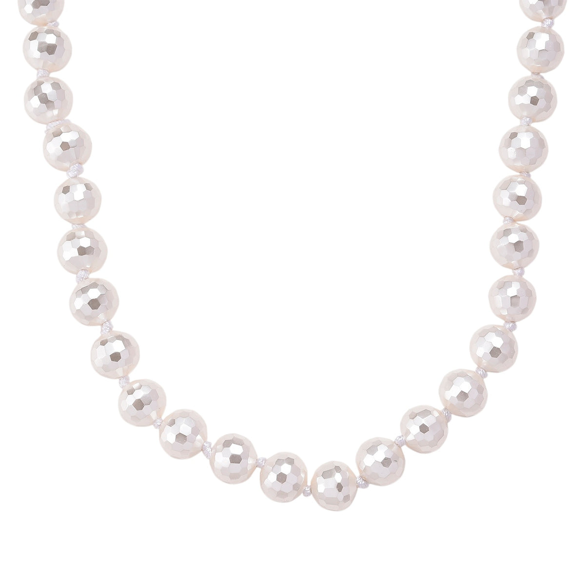 South Sea White Colour Faceted Shell Pearl Necklace (Size 18 + 2 Ext) 200.00 Ct. V32605840 0