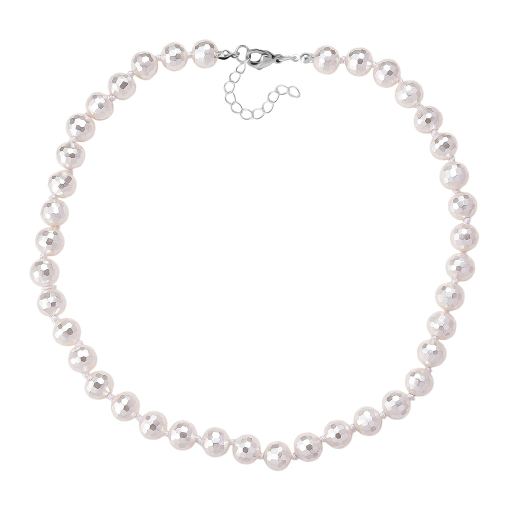 South Sea White Colour Faceted Shell Pearl Necklace (Size 18 + 2 Ext) 200.00 Ct._8335717_3