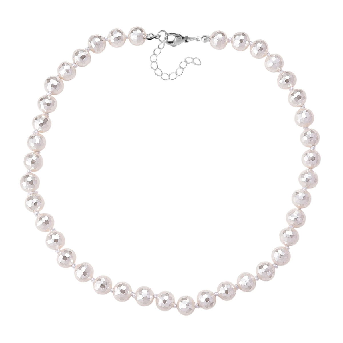 South Sea White Colour Faceted Shell Pearl Necklace (Size 18 + 2 Ext) 200.00 Ct. V32605840 4