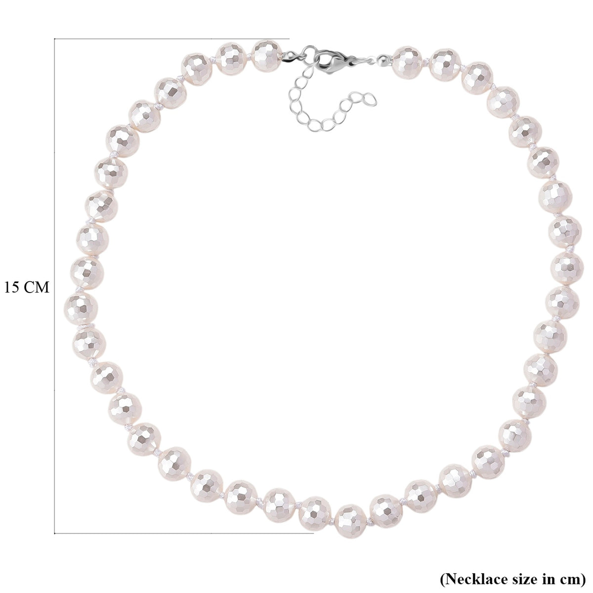 South Sea White Colour Faceted Shell Pearl Necklace (Size 18 + 2 Ext) 200.00 Ct. V32605840 6