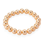 South Sea Golden Colour Faceted Shell Pearl Stretchable Bracelet (Size - 7) 110.00 Ct._8335724