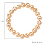 South Sea Golden Colour Faceted Shell Pearl Stretchable Bracelet (Size - 7) 110.00 Ct._8335724_3