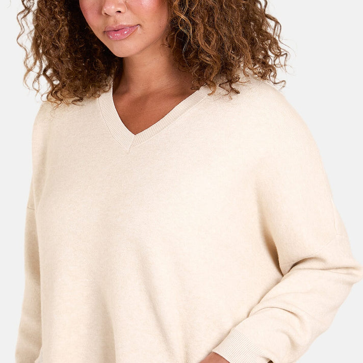Paramour London V-Neck Embellished Pocket Jumper (Size 10-22) - Ivory 8341815 1