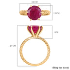 Closeout Deal- 9K Yellow Gold AAA African Ruby Solitaire Ring 4.65 Ct._8342089_6