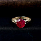 Closeout Deal- 9K Yellow Gold AAA African Ruby Solitaire Ring 4.65 Ct._8342090_1