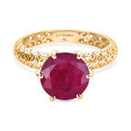 Closeout Deal- 9K Yellow Gold AAA African Ruby Solitaire Ring 4.65 Ct._8342091