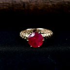 Closeout Deal- 9K Yellow Gold AAA African Ruby Solitaire Ring 4.65 Ct._8342091_1