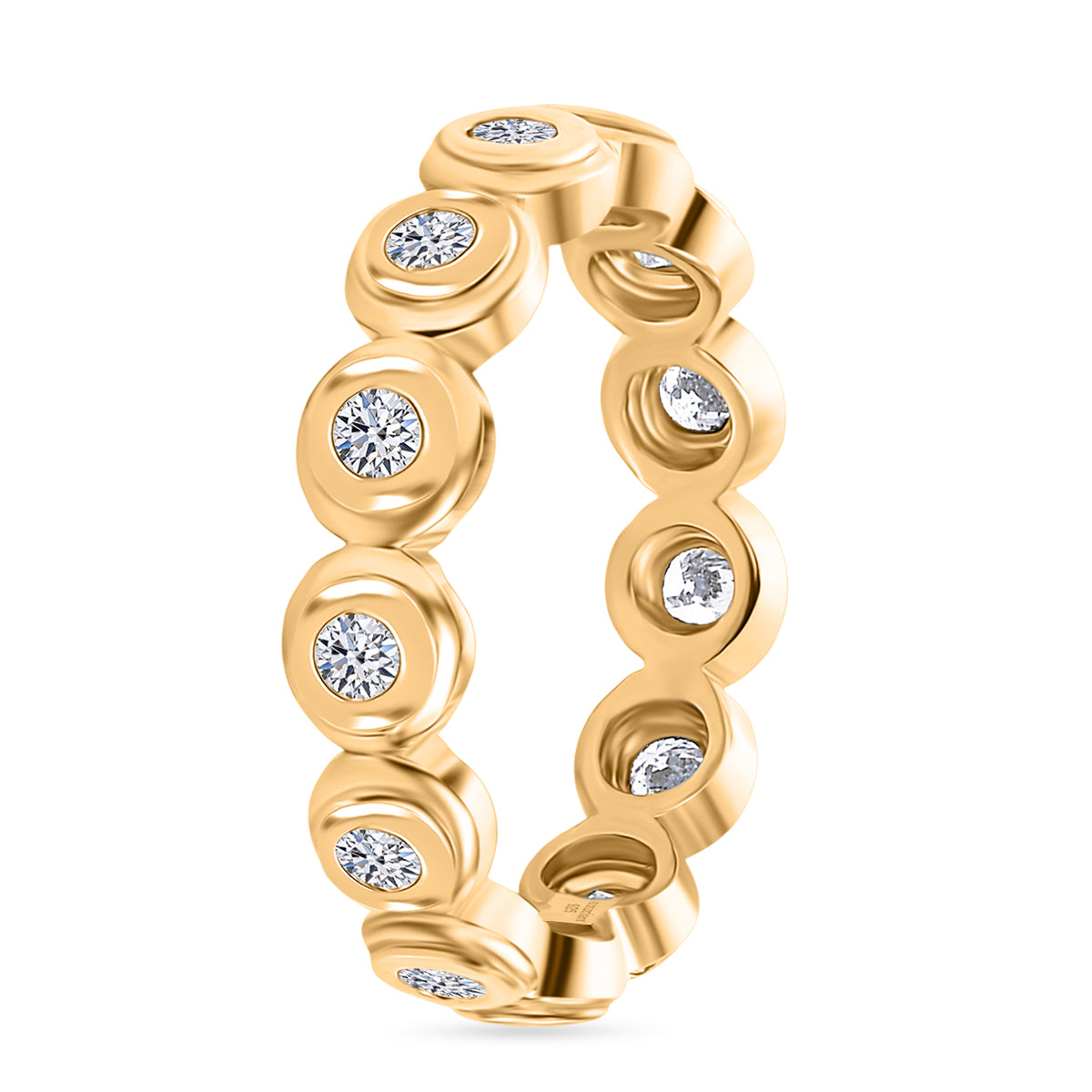 LUXURIANT 1 Ct. Lab Grown Diamond Full Eternity Band Ring in 18K Vermeil Yellow Gold Over Sterling Silver (SI-G-H) 8343081 4