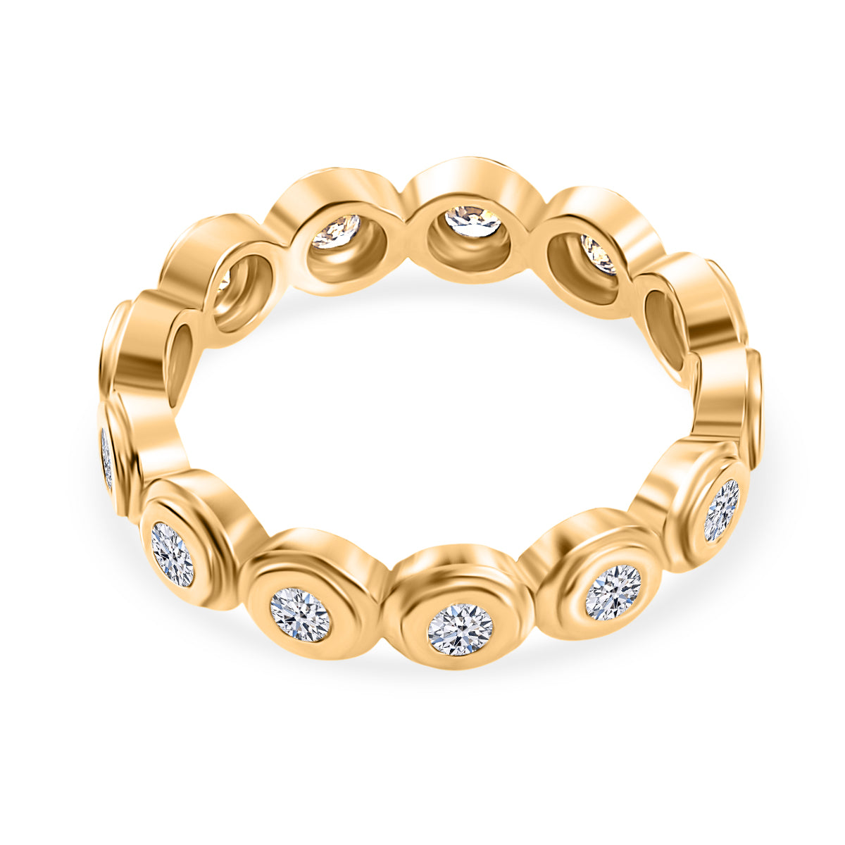 LUXURIANT 1 Ct. Lab Grown Diamond Full Eternity Band Ring in 18K Vermeil Yellow Gold Over Sterling Silver (SI-G-H) 8343081 5