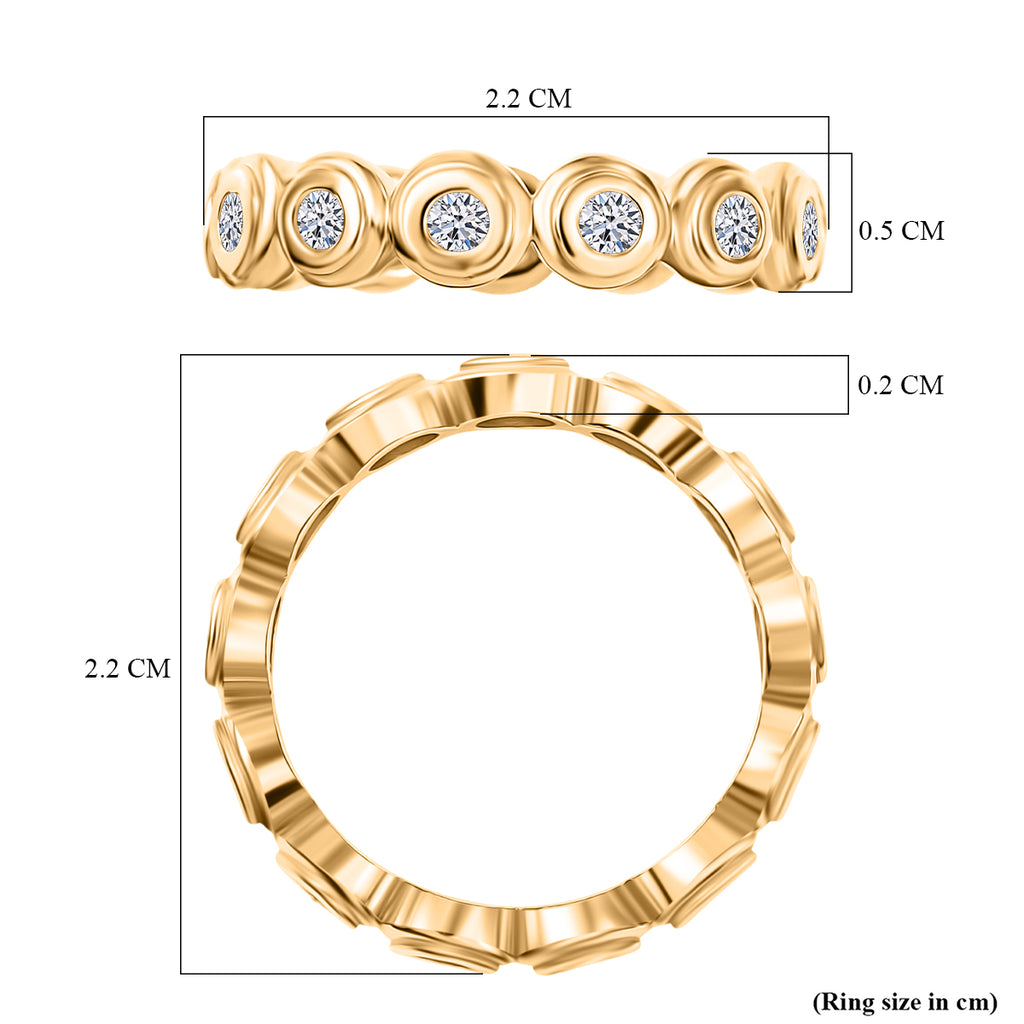 Luxuriant Lab Grown Diamond (SI/G-H) Full Eternity Band Ring in 18K YG VermeilSterling Silver. Diamond WT 0.75 Cts_8343081_5