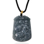 Natural Type A Jadeite Zodiac Rat Necklace with Cotton Thread (Size 26 Adjustable) 60.00 Ct._8343302
