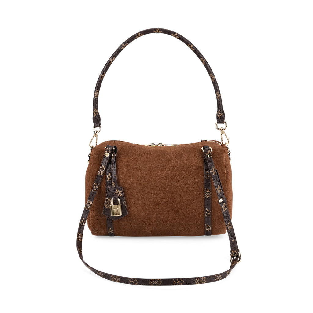 Designer Inspired Genuine Leather Crossbody Bag - Brown_8343531