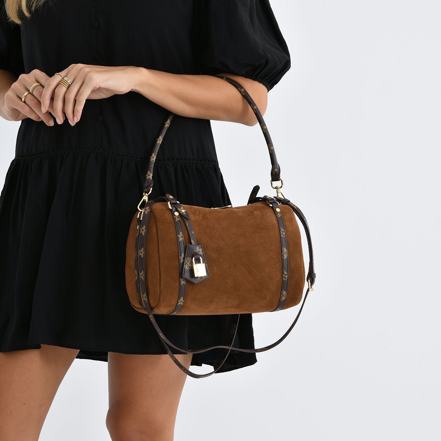 Designer Inspired Genuine Leather Crossbody Bag - Brown V32523653 4