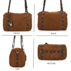 Designer Inspired Genuine Leather Crossbody Bag - Brown_8343531_4