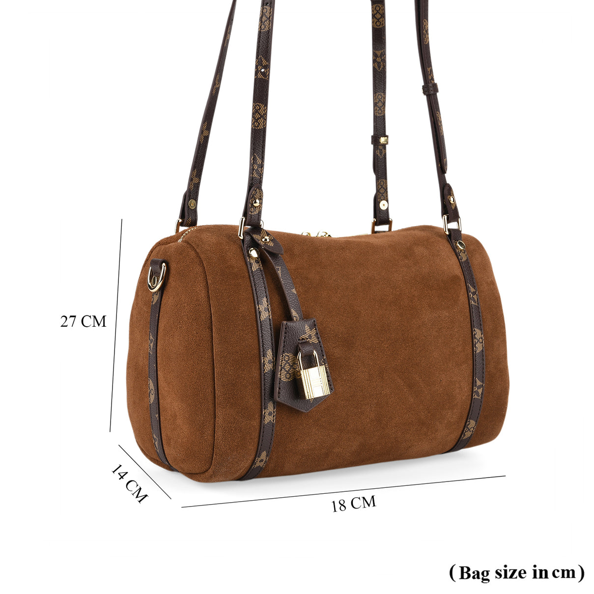 Designer Inspired Genuine Leather Crossbody Bag - Brown V32523653 8