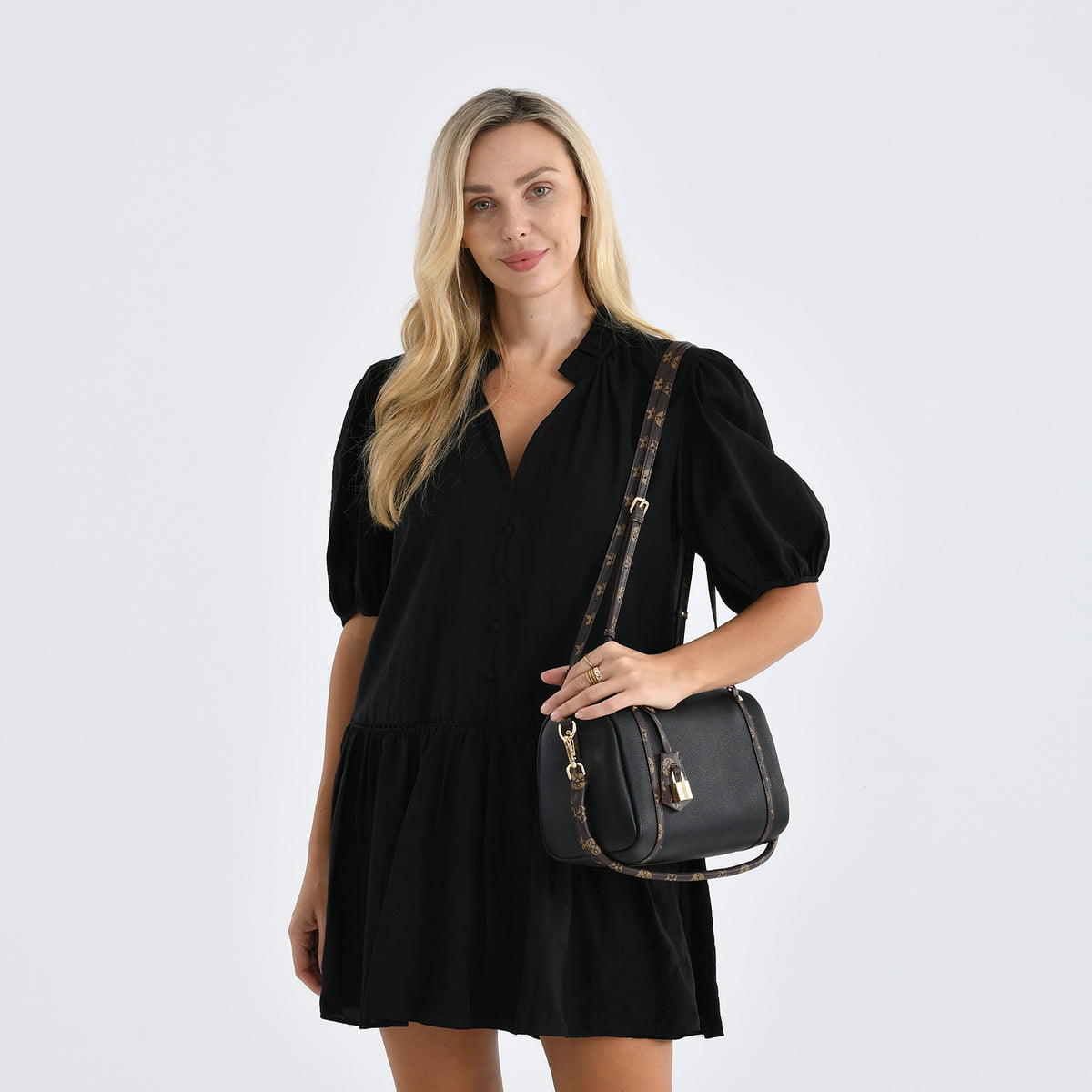Designer Inspired Genuine Leather Crossbody Bag - Black 8343532 3
