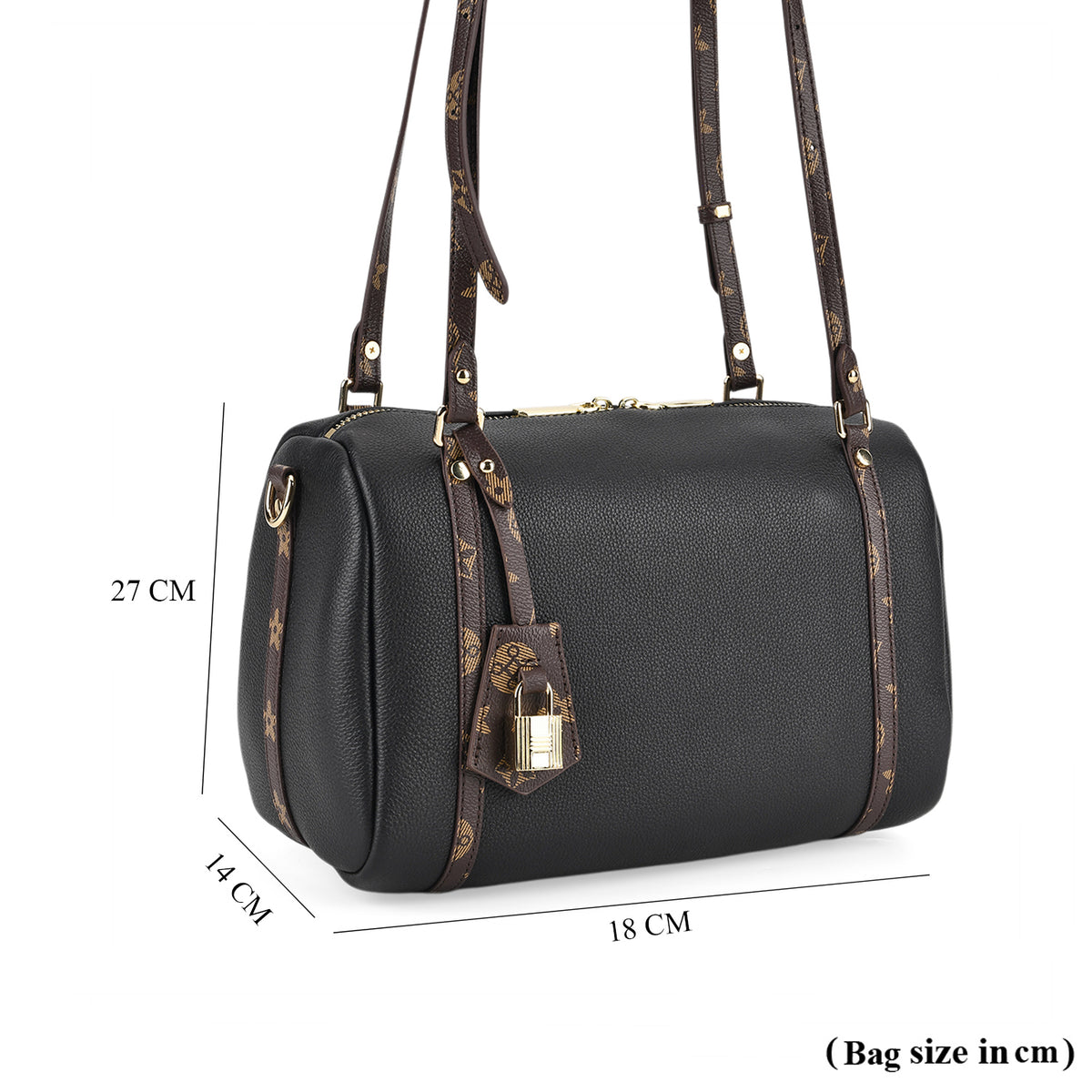 Designer Inspired Genuine Leather Crossbody Bag - Black 8343532 8
