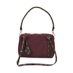 Designer Inspired Genuine Leather Crossbody Bag - Burgundy_8343533