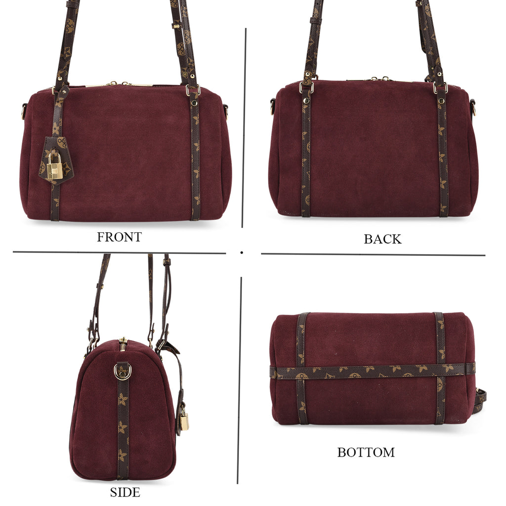 Designer Inspired Genuine Leather Crossbody Bag - Burgundy_8343533_4