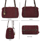 Designer Inspired Genuine Leather Crossbody Bag - Burgundy_8343533_4
