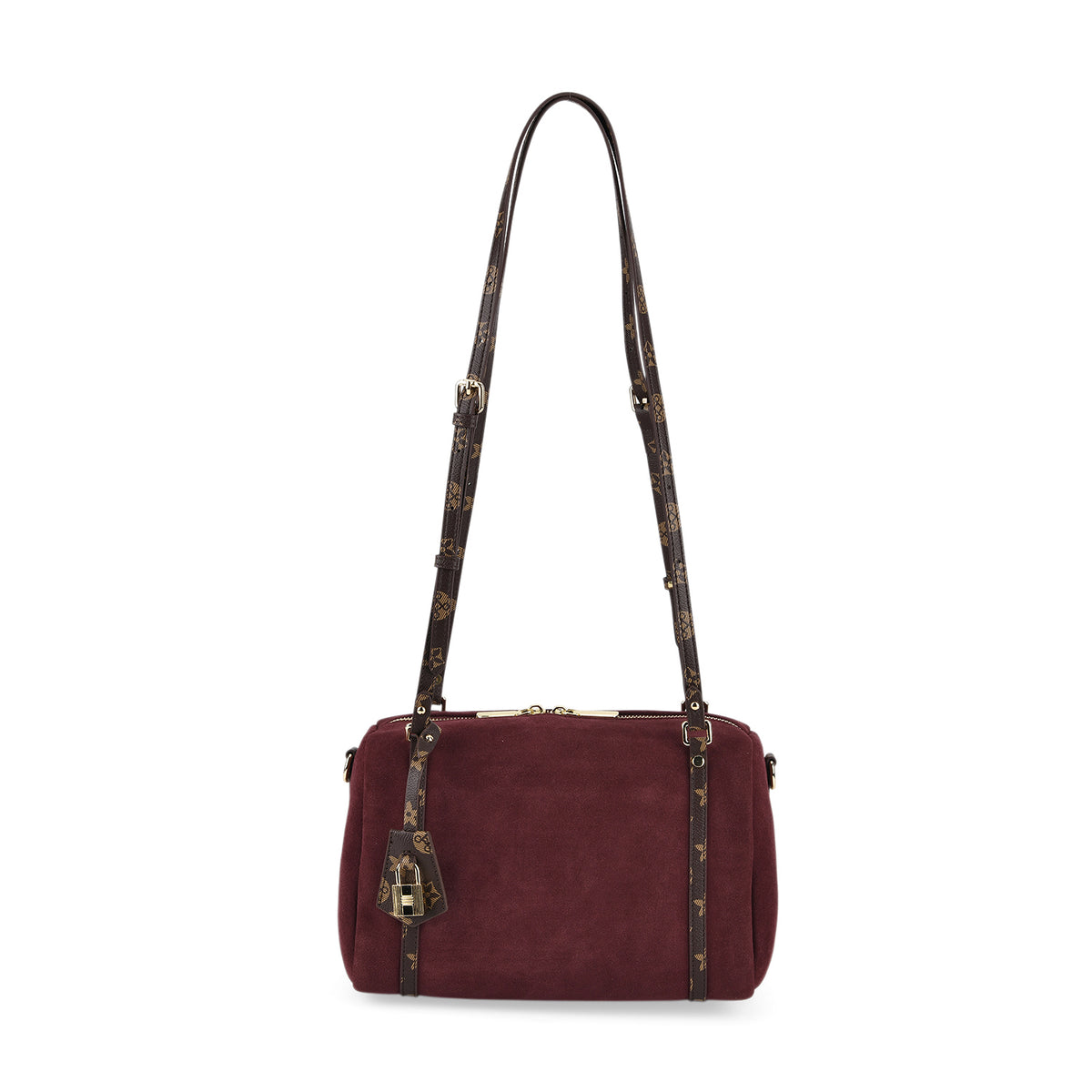 Designer Inspired Genuine Leather Crossbody Bag - Burgundy V32514189 6