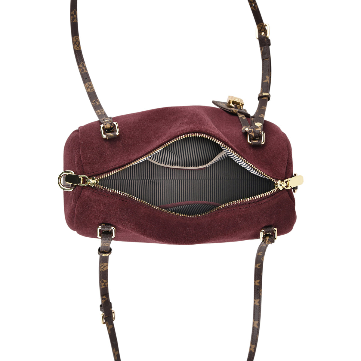 Designer Inspired Genuine Leather Crossbody Bag - Burgundy V32514189 7