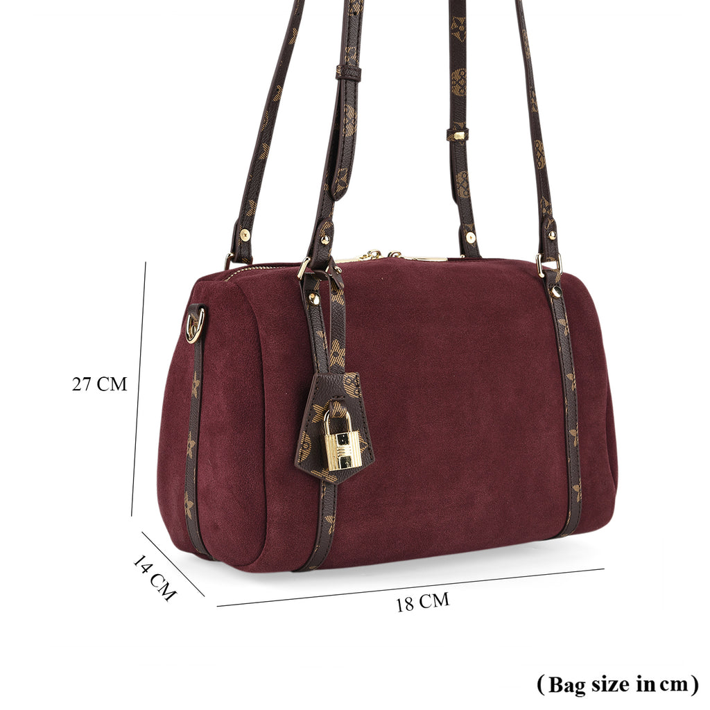Designer Inspired Genuine Leather Crossbody Bag - Burgundy_8343533_7